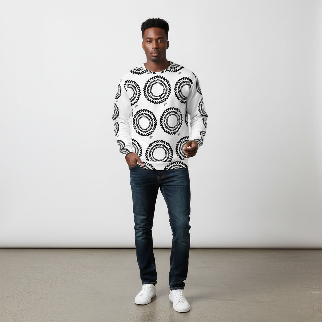 Black man wearing sweatshirt